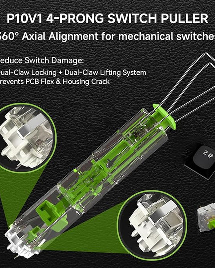 KEMOVE P10-V1 4-Claw Switch & Keycap Puller for Mechanical Keyboards - Ergonomic Pain-Free Design, 304 Stainless Steel Omni-Directional Tool for Effortless Switch/Keycap Removal