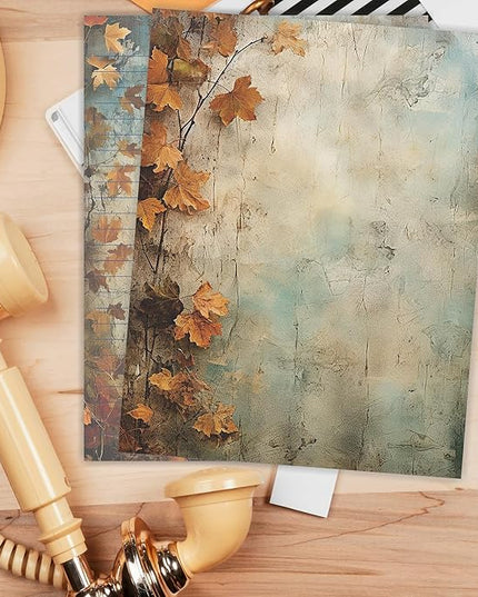 PARTH IMPEX 56 Sheets Vintage Lined Writing Paper 8.5x11 - Letter Size Ruled Stationery Rustic Old Looking Letterhead Printer Paper - 120gsm Thick Decorative Colored Antique Aged Autumn Design