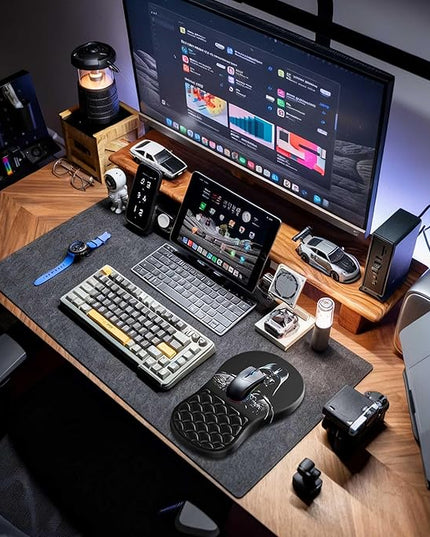 Ergonomic Mouse Pad with Wrist Rest, Soft Mousepad with Massage Design, Memory Foam and Non-Slip PU Base for Pain Relief, Gaming Mouse Pad for Desk, Home, Office, Black