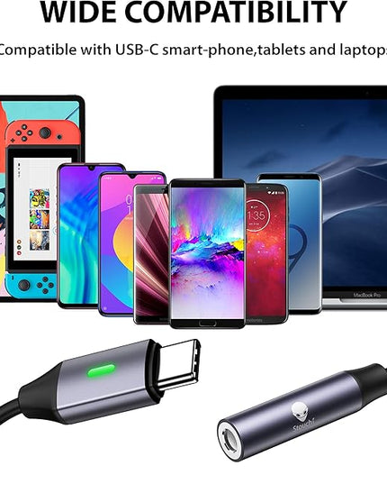 Stouchi USB C to 3.5mm Dongle Adapter (2 Packs), Type C Headphone Audio Jack Cable Cord Hi-Fi DAC Chip for iPhone 15 Pixel 9/8 /7,iPad mini 6/ Air 5th, Galaxy S22 S21 Plus Ultra Z Flip Note 20 -Grey