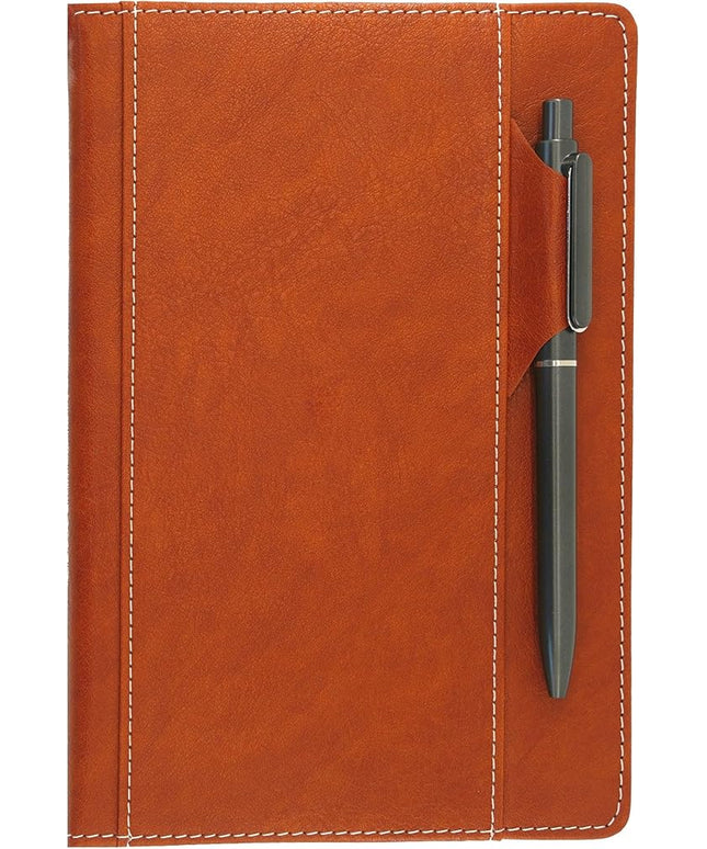 SLFreMint Premium Hardcover Executive Notebook with Pen and Pen Holder Clip, Card Pockets, 240 Pages, College Ruled, 80GSM, Leather Note Book for Work, Study, Diary and Other Scenarios, Suitable Journal for Both Men and Women
