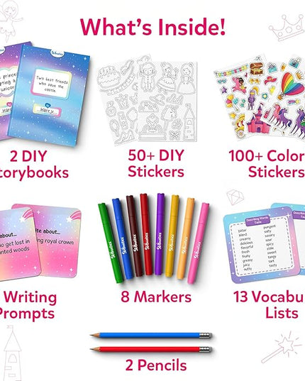 Skillmatics Storybook Art Kit - Create Fairytale Stories, DIY Craft & Writing Kit with 300+ Stickers, Scrapbooking & Journal Activity, Gifts for Kids Ages 5, 6, 7, 8, 9, 10