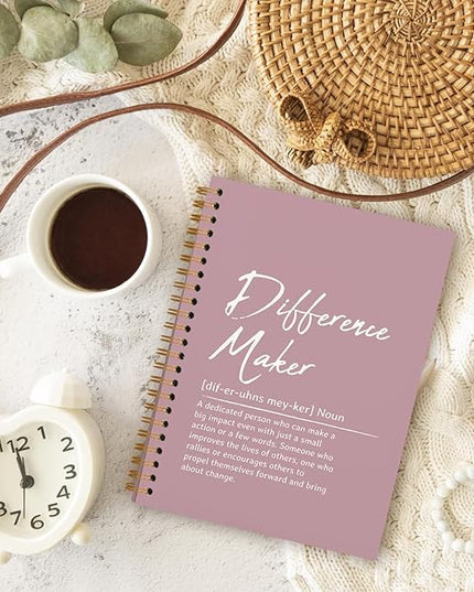 OXW Pink Meeting Notebooks for Work, Difference Maker Gift Office Work Notebook Journal for Writing Note Taking, Thank You Gifts for Women Men Leader Boss Mentor Manager Principal, 5.5"x8.3"