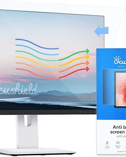 Ocushield 21” (16:10) Premium Anti Blue Light Screen Protector with Privacy Filter for Laptops and Computer Monitors - Anti-Glare - Easy Install - Anti-Fatigue