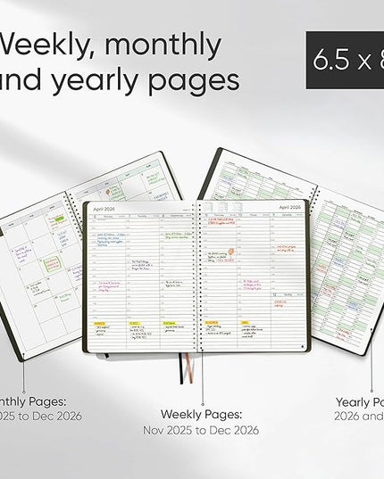 2026 Planner Weekly and Monthly – Hourly Appointment Book 2026 – Softcover, Twin-Wire Binding – Teacher Planner, Simple Design for Productivity - January 2026 to December 2026, 6.5 x 8.5