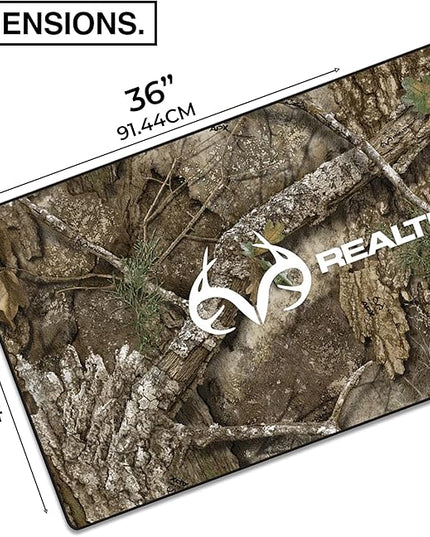 MPCO. Real Tree Large Gaming Desk Pad - 36" x 17" Duraglyde Fabric APX – with Logo Desk Mats - Non-Slip, Washable, Smooth Glide for Precision Gaming & Work