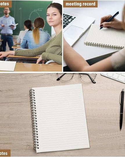 Fuutreo 12 Pcs Spiral Notebook for Work A5 8.3 x 5.7 Inch College Ruled Spiral Journal Notebook Kraft Cover Ruled Paper, 12 Color, 60 Sheets, 120 Pages for Office School(Taro Color)