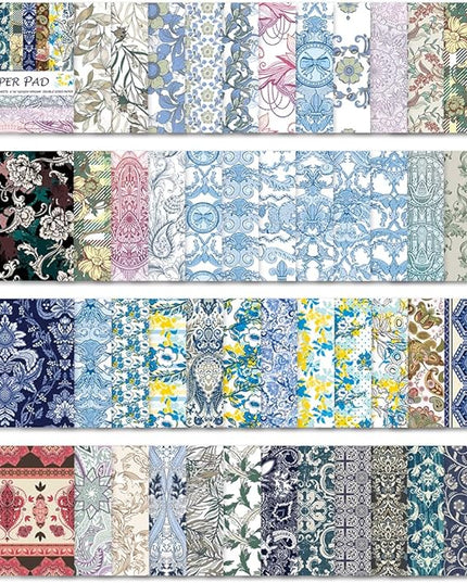 Square Origami Paper 6x6 Double Sided 50 Sheets 50 Colors 70GSM Origami Kit Japanese Chiyo Easy Fold Arts Crafts DIY Handwork Baroque