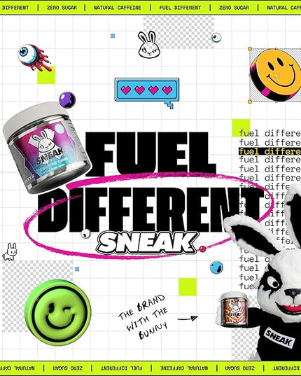 SNEAK Energy Drink Powder | Blue Raspberry | No Sugar. No Nasties. Just Natural Caffeine, Focus-Boosting Nootropics | 40 Servings