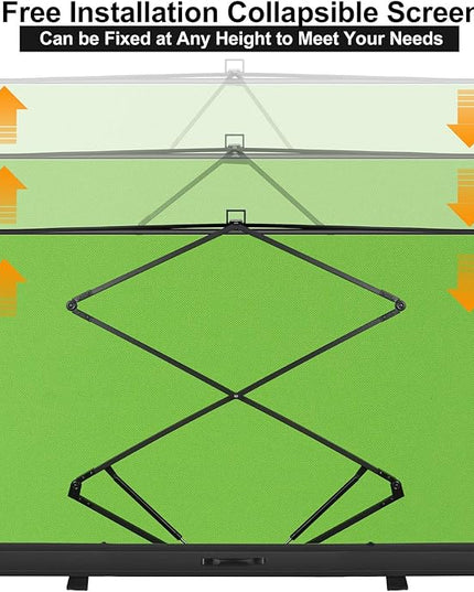 EMART 77x92in Collapsible Chromakey Panel Green Screen for Photo Backdrop Video Studio,Portable Pull Up,Solid Aluminium Base Wrinkle-Resistant Fabric,Auto-Locking Air Cushion Frame