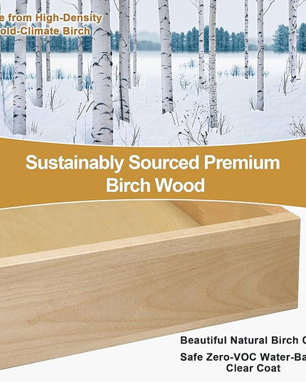 ALINE FURNITURE Birch Pull Out Drawers for Cabinets, 15" W x 21" D x 6" H Soft-Close Slide Out Drawer for Kitchen Cabinets, Pull Out Shelves, Pantry Cabinet Organizer, with Pre-Drilled Wood Template