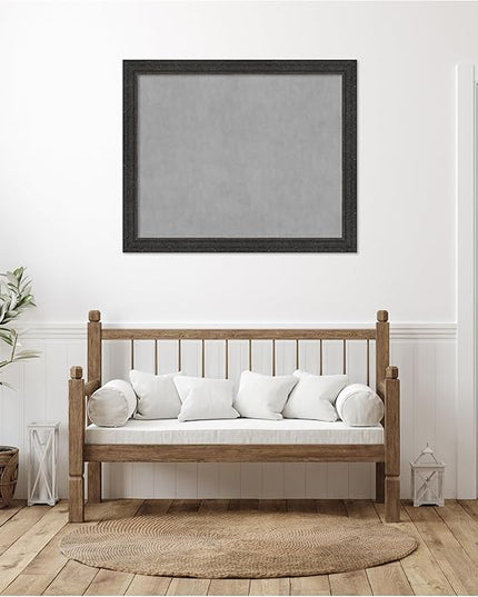 Amanti Art Black Framed Magnetic Board 37x45 X-Large Vision Board for use with Magnets, 100% Metal Sheet to Display Items as Office Decor or for Home Organization in mudroom, Kitchen or Kids Room