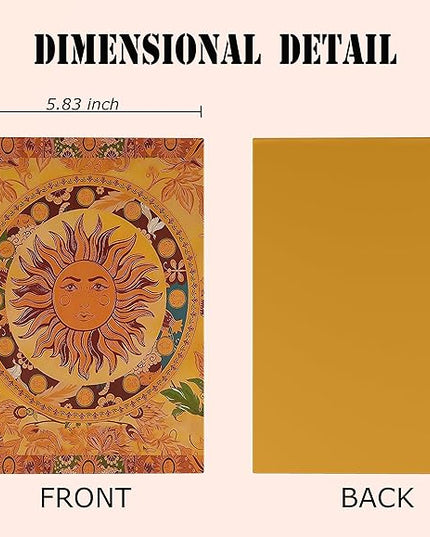 Knibeo Retro 70s Hippie Burning Sun Vintage Boho Floral Lined Hardcover Spiral Notebook Journal 5.5×8.3 Inch, College Ruled Notebook for Work Notes Journaling,Teen Girls Gifts