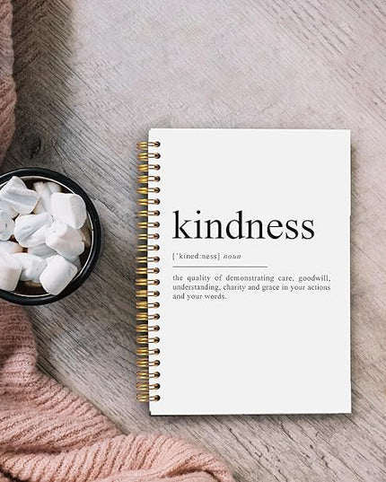 Kindness Definition Inspirational Notebook, Kindness Gifts, Motivational Journal for Women Men, Inspirational Spiral Notebooks 5.5x8.3 Inch
