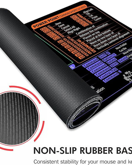 Galdas Gaming Mouse Pad XXL XL Large Long Extended Big Mousepad Non-Slip Rubber Keyboard Desk Pad with Stitched Edges for Laptop Home Office (31.5x11.8x0.08 Inch) … (Shortcut Keys Mac)