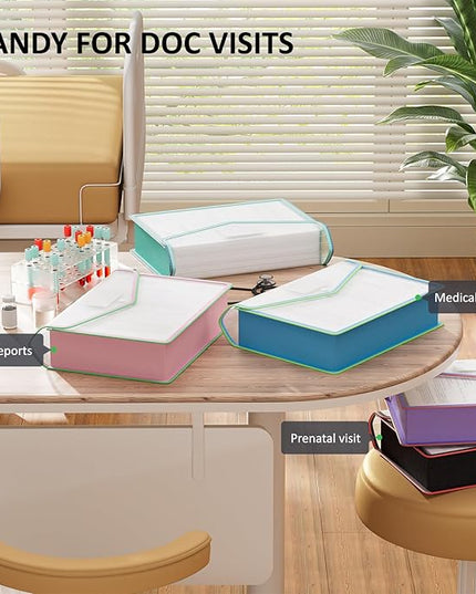 ThinkTex Plastic Expanding File Folder, Transparent envelopes with Snap Closure,No Dividers,Large Capacity,Document Organizer for Bills&Taxes,Letter/A4 Size for School/Office/Home- Two-Tone-5pcs