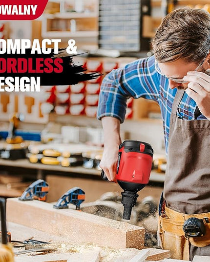 LIVOWALNY Cordless Air Pump Dust Blower Compatible with Milwaukee 18V Battery, Brushless Air Duster Compressed Air Mattress Pump w/ 3 Speeds & 7 Nozzles & 447 MPH/39 CFM for Workshop Cleaning