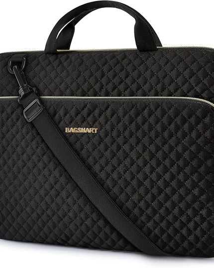 BAGSMART 15.6 Inch Laptop Sleeve Case Compatible with MacBook Pro 16 Inch,15.6 Inch HP,Dell,Acer Aspire,Asus Notebook, Protective Laptop Bag for Women with Shoulder Strap,Pocket,Handle, Black
