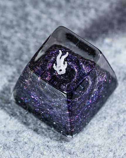 Purple Galaxy Swirl Astronaut Artisan Keycap R1 SA Profile Custom 1U ESC Astronauts Keycaps Handmade Gaming Resin Key Cap Cherry MX Switch Compatible Mechanical Keyboard Gift for Space Lover