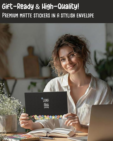 Vladi Creative Mini Planner Stickers - 2210 Pcs, 14 Sheets, Decorative & Productivity-Boosting Colorful Stickers for Journals, Calendars, Scrapbooking, Time Management, & DIY Planner Decoration