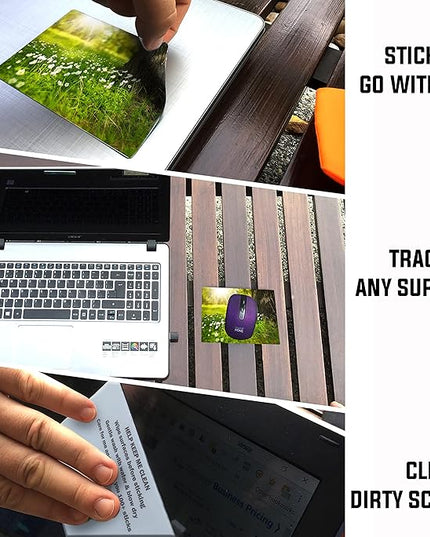 Adhesive Mouse Pad - Peel and Sticks to Any Surface - Travel Mouse Pad, Sticky for Any Surface - Excellent Tracking - Sunny Meadow
