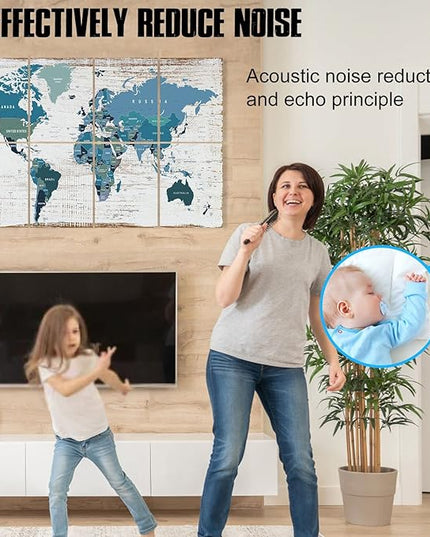 YPY Soundproof Wall Panels Acoustic Padding: Sound Proof Panel Acoustic Treatment for Studio Office Home 8 Pack 48x32 Inches
