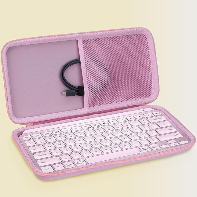 Hard Carry Case Compatible with Logitech MX Keys Mini Minimalist Illuminated Keyboard (Rose Case)