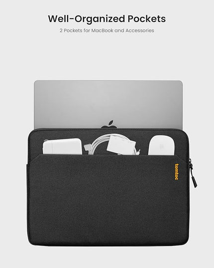 tomtoc Slim Laptop Sleeve for 15-inch 2025 New MacBook Air M4/A3241, M3/A3114, M2/A2941, 15 Inch Microsoft Surface Laptop AI PC/6/5, Dell XPS 15 Plus, Recycled Water-Resistant Protective Case Bag