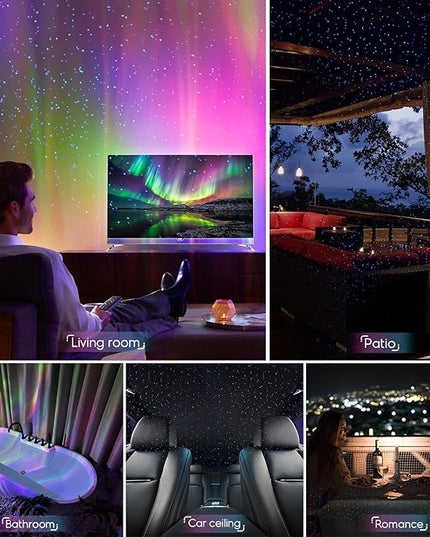 Rossetta Galaxy Projector, Star Projector LED Lights for Bedroom, Outdoor Lighting Projector, Starry Night Light with White Noise and Bluetooth Speaker, Gifts for Kids Adults Christmas, Birthdays