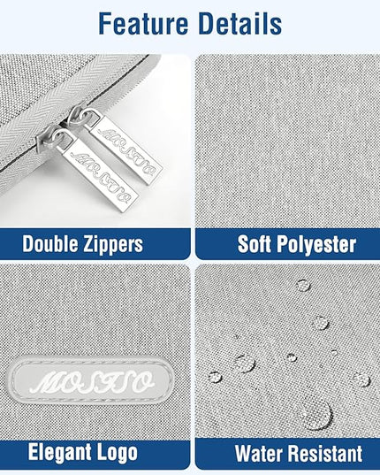 MOSISO Laptop Case 12.3 inch, 11.6-12.3 inch Laptop Sleeve Compatible with MacBook Air 11.6, Acer HP Dell Lenovo Samsung, Surface Pro, Polyester Vertical Computer Sleeve Bag with Pocket, Gray
