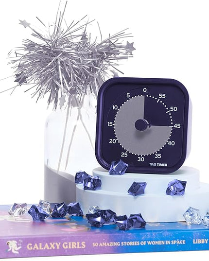 Time Timer MOD Home - Metallic Series - Individual Sized 60 Minute Visual Countdown Timer for ADHD, Adults, Students, and Pomodoro with Silent Operation (Metallic Indigo)
