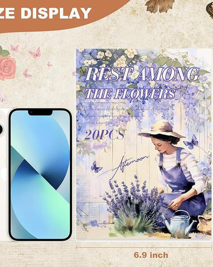 Auguro Scrapbook Reading Stickers 20 Sheets 240 Pre-Cut Washi Stickers for Journaling PET Transparent Book Sticker Decorative or DIY Paper Crafts, Arts and Crafting Projects