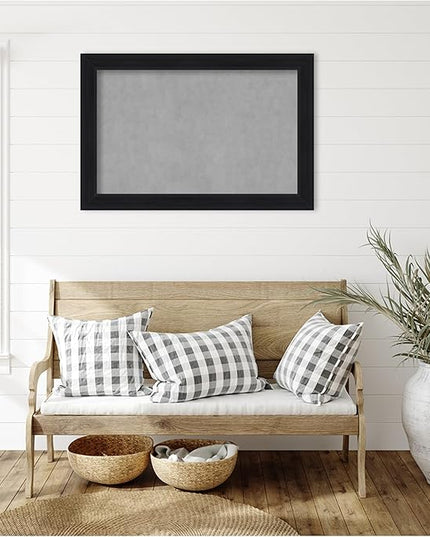 Amanti Art Black Framed Magnetic Board 25x37 Large Vision Board for use with Magnets, 100% Metal Sheet to Display Items as Office Decor or for Home Organization in mudroom, Kitchen or Kids Room