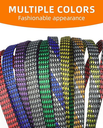 Braided Expandable Cable Sleeve, 25ft PP Cotton and PET Braided Cable Management, Flexible Mesh Wire Loom and Cable Protector for TV, Computer, Home Theater, Automotive (Red, 1/2")
