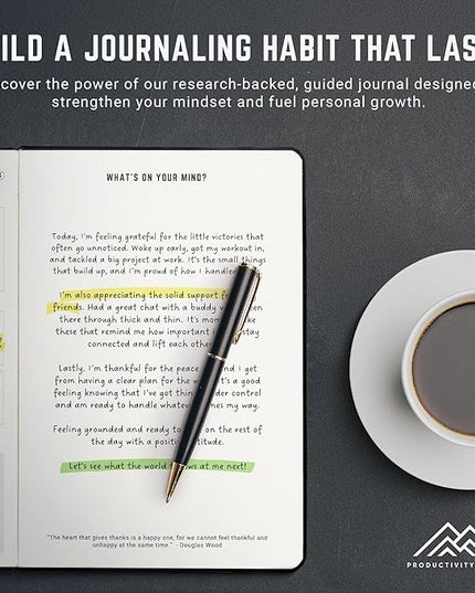 PRODUCTIVITY STORE Better Man Journal - Gratitude Journal – 5 Minute Journal - Reflection Manifestation Journal for Mindfulness & Self Care Journal – Goal/Guided Gratitude Journal for Men