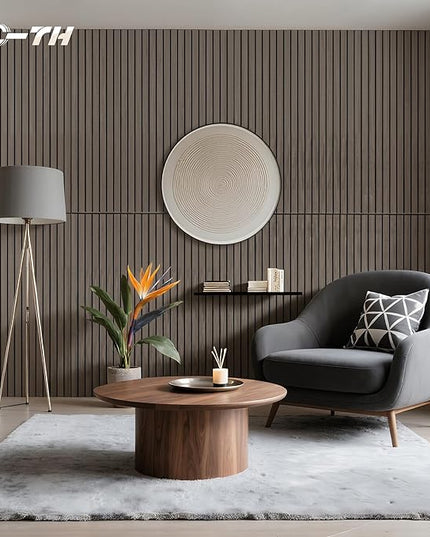 TO-TH Wood-Look Acoustic Panel, 4 Pack 47.2” x 23.6” Soundproof Wall Panels, Decorative Sound Absorbers Large Acoustic Panels for Home, Office, Basement, Walnut