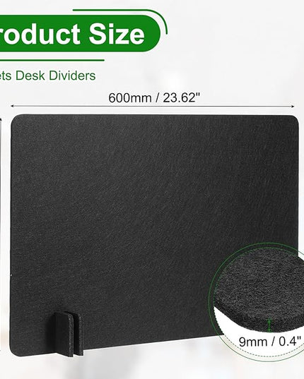 PATIKIL Desk Dividers 24" x 16", 1 Pack Desk Privacy Panel Freestanding Noise Reducing Partition Acoustic Panel with 4Pcs Support Feet for Testing Office Home Library, Black Style B