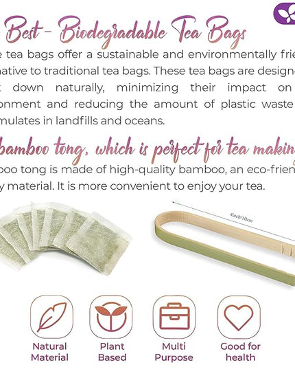 FreshDrinkUS, Premium 35 Ginger Tulsi Tea Bags, 100% Natural, Hand-made Blend of Ginger and Tulsi Holy Basil Leaves, Eco-conscious Tea Bags. Herbal Tea. No Sugar, No Caffeine, Vegan.