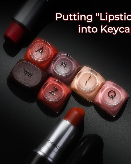 OHY PBT Keycaps, XVX Berry Kiss Theme Red Jelly HOA Profile Key Cap, 132-Key Cute Custom Keycaps (for Mechanical Keyboards with Cherry/Gateron MX Switches)-Lipstick