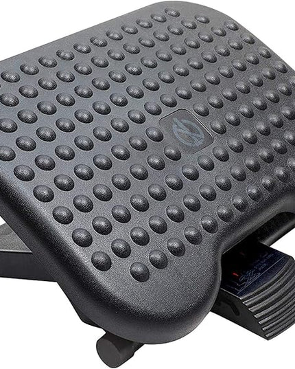 HUANUO Adjustable Desk Footrest, Foot Rest for Under Desk at Work with Massage, Adjustable Foot Stool with 3 Height Position & 30 Degree Tilt Angle Adjustment for Home, Office