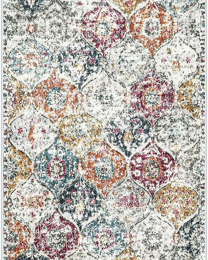 Lahome Moroccan Hallway Rug, 2'5''x8' Kitchen Runner Rugs Non Skid Washable Runners for Hallways, Ultra-Thin Oriental Carpet for Entryway Laundry Room Bedroom Bathroom, Aqua/Multi