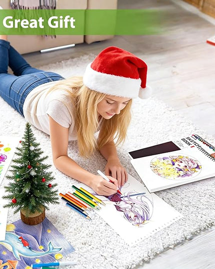 Soucolor Art and Craft Paper for Kids Adults Artists Doodles, School Projects & Home Painting, 9"x12" Bulk Sketch Books 3-Pack (100 Sheets Each) | Spiral Bound Drawing Paper Acid Free (68lb/100gsm)