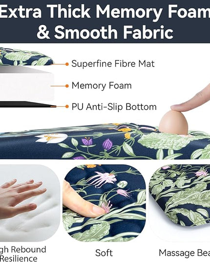 Ospelelf Mouse Pad with Wrist Rest Floral Ergonomic Comfortable Pain Relief Mousepad Wrist Support for Computer Office