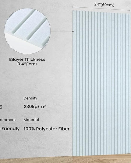 10 Pack Large Acoustic Panels,48 x 24 x 0.4 Inch Sound Proof Foam Panels for Walls，Premium Noise Dampening Panels,Sound Panels for Media Room, Office and Studio,White