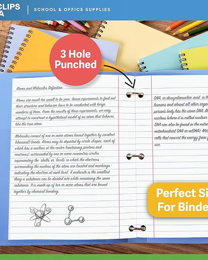 Wide Ruled Loose Leaf Paper Wide Ruled Notebook Paper Lined Writing Filler Paper 10.5” x 8” 56 gsm 1800 Sheets 150 Sheet Per Pack (12 Pack)