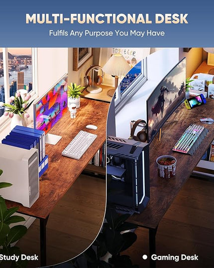 DUMOS 32 in Small Computer Desk for Home Office, Modern Study Work Table Simple Style for Bedroom, Writing Desks with X-Shaped Reinforcement, Rust