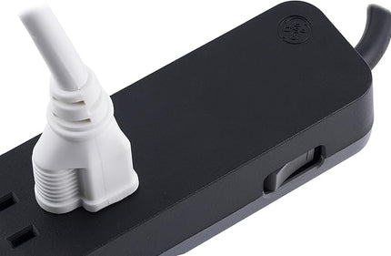 GE Pro 6-Outlet Surge Protector, 8 Ft Extension Cord, 1560 Joules, Power Strip, Flat Plug, Integrated Circuit Breaker, Wall Mount, UL Listed, Black, 37052