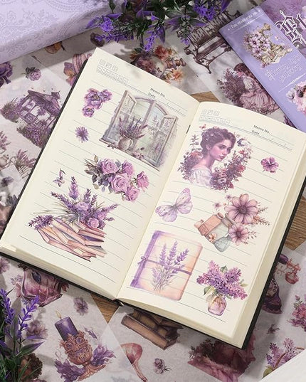 Auguro Vintage Ephemera Sticker 24 Sheets precut 300 washi Stickers Paper Girls Journal Stickers for Adults Junk Journal Sticker Book Scrapbooking Supplies