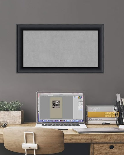 Amanti Art Black Framed Magnetic Board 15x27 Small Vision Board for use with Magnets, 100% Metal Sheet to Display Items as Office Decor or for Home Organization in mudroom, Kitchen or Kids Room
