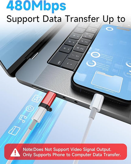 Lightning to USB C Adapter 4 Pack - Fast Charging & Data Transfer USB Type C to Lightning Charger Connector Compatible with iPhone 15/16/17 Pro Max/Plus, Samsung, Pixel - (Not for Audio/OTG)-Red